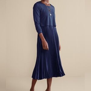 Soft Surroundings Women's Size 3X Blue Cassandra Long Sleeve Dress New With Tags